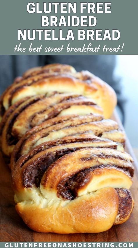 Breakfast Breads Gluten Free, Gluten Free Crossaints Recipe, Gluten Free Braided Bread, Sweet Gluten Free Breakfast, Nutella Recipes Gluten Free, Gluten Free Toaster Strudel, Gluten Free Chocolate Bread, Easter Baking Gluten Free, Gluten Free Pull Apart Bread