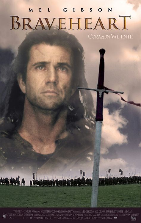 Action Movie Poster, Brave Heart, Drive In Movie Theater, William Wallace, Hooray For Hollywood, Horror Movie Art, Mel Gibson, Action Movie, Drive In Movie