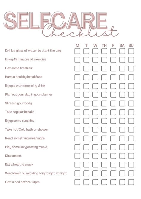 How many of these can you tick off, I know I need to do better 🤣🤣🤣🤣 Selfcare Checklist, Wellness Activities, Printable Checklist, Fashion Organization, Planner Templates, Daily Reminder, Fitness Tracker, Planner Template, Digital Planner