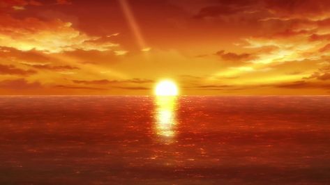 Anime Background Sunset, Sunrise Anime, Manga Backgrounds, Life Background, Gacha Background, Free Green Screen, Anime Backgrounds, Orange Sky, Anime Profile