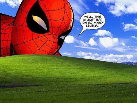 Funny Desktop Wallpaper, Phone Backgrounds Funny, Spider Suit, Spider Man Wallpaper, Wallpaper Windows, Funny Lock Screen Wallpaper, Spiderman Funny, Meme Background, Funny Lockscreen