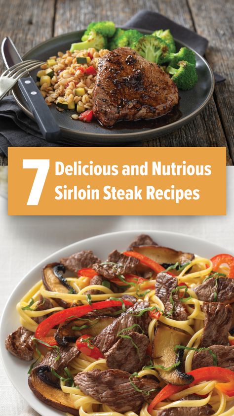 The Top Sirloin is one of America's favorite and most-used cuts of beef! It's a tender and lean cut that is incredibly versatile for a wide variety of dishes. Check out these 7 delicious recipes using Top Sirloin Steak. Beef Sirloin Steak Recipes Stove Top, Sirloin Steak And Noodles Recipes, Beef Loin Top Sirloin Steak Recipes, Top Sirloin Steak Recipes Crockpot, Sirloin Tips Recipes, Sirloin Steak Dinner Ideas, Sirloin Tip Steak Recipes, Top Sirloin Steak Recipes, Top Sirloin Recipes