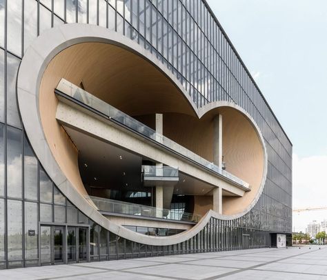 Tadao Ando's Poly Grand Theatre photographed by Yueqi Li Theatre Facade, Chinese Architecture Traditional, Shanghai Architecture, Grand Theatre, Theater Architecture, Commercial And Office Architecture, Hidden Potential, Tadao Ando, Japanese Architect