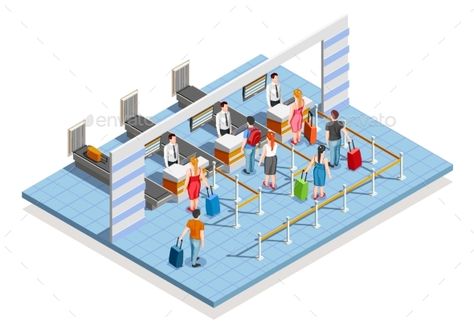 Check In Counter, Line People, Airport Theme, Airport Check In, Air Port, City Lights At Night, Landscape Architecture Drawing, Adobe Illustrator Design, Airport Design