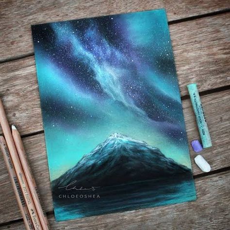 Soft Pastels Drawing, Northern Lights Painting, Tumblr Drawings, Soft Pastel Art, Pastel Artwork, Chalk Pastels, Pastel Background, Pastel Drawing, Beautiful Drawings