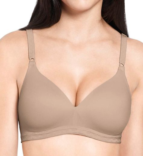 PRICES MAY VARY. 88% Polyester, 12% Elastane Imported Hook and Eye closure Machine Wash Made with super-soft brushed fabric for incredible comfort Light contour cups naturally shape and support Convenient, front-adjustable straps Bottom comfort band Double Clasp Hook and Eye Closure sizes 32-38A, 32-326B, 32-34C / Triple Clasp Hook and Eye Closure sizes 38-40B, 36-40C, 32-40D Light Contour, Nude T Shirts, Warners Bras, Light Contouring, Wireless Bras, Bra Hacks, Bra Size Charts, Perfect Bra, C Cup