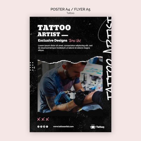 Tattoo artist poster template | Free Psd #Freepik #freepsd #tattoo-poster #old-school-tattoo #drawing-poster #tattoo-art Tattoo Artist Quotes, Tattoo Artist Business Cards, Poster Tattoo, Tattoo Poster, Black Line Tattoo, Korean Tattoo Artist, Becoming A Tattoo Artist, Tattoo Posters, Poster Template Free