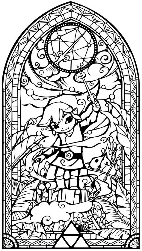 Zelda Cricut Projects, Nerdy Coloring Pages, Stained Glass Zelda, Disney Stained Glass Coloring Pages, Zelda Stained Glass Art, Nintendo Coloring Pages, Link Coloring Pages, Zelda Coloring Pages, Stained Glass Coloring Pages