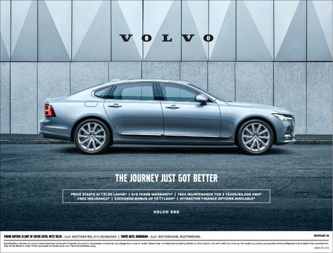 volvo-the-journey-just-got-better-ad-delhi-times-13-04-2019 Volvo Advertising, Volvo Car, Newspaper Advertisement, Volvo Cars, Customer Testimonials, Car Advertising, Web Layout Design, Online Ads, Car Ads