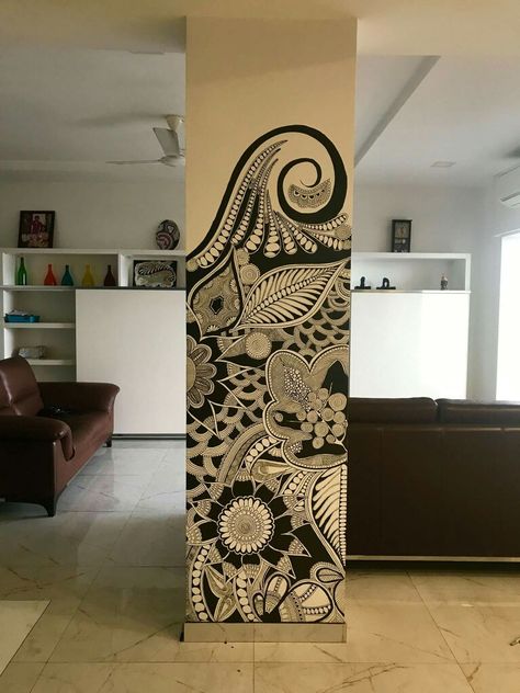 Muro dibujos Zentangle Wall, Diy Drawings, Wall Murals Diy, Wall Drawing, Wall Paint Designs, Mural Wall Art, Design Living Room, Mural Art, Wall Treatments