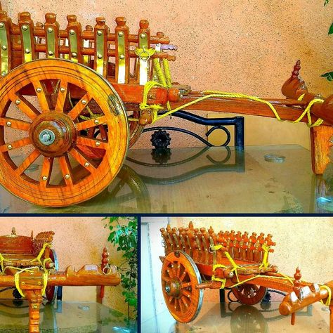 Wooden Bullock Cart Wooden Bullock Cart, Bullock Cart Indian, Bommala Koluvu, Diwali Light, Bullock Cart, Wooden Wagon Wheels, Wooden Work, Wooden Cart, Wagon Wheels