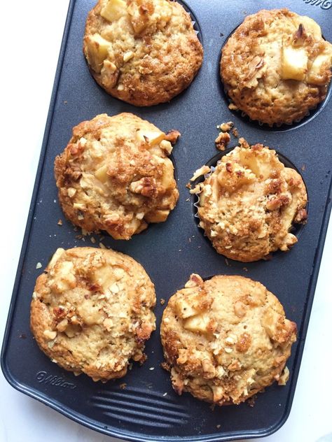 Apple Walnut Muffins, Apple Crisp Muffins, Apple Pie Muffins, Apple Muffins Healthy, Pumpkin French Toast Casserole, Healthy Apple Crumble, Pie Muffins, Healthy Apple Pie, Apple Recipes Healthy