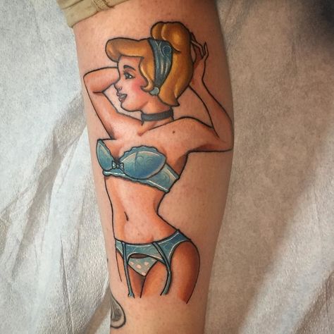 Little skeezy #cinderella #disney #tattoo I did. #black13tattoo #kingpintattoosupply #fkirons #spektraedgex #eternalink #nashville #instagood by witnesstheart Cinderella Tattoo, Pinup Tattoo, Traditional Tattoo Old School, Sailor Tattoo, Disney Tattoo, King Pin, Cinderella Disney, Pin Up Tattoos, Steve Martin