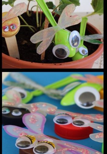 Do your kids like to use recycled materials in their crafts?   Cute Bug Crafts from Recycled Materials Insect Crafts, Bug Crafts, Crafts From Recycled Materials, Bottle Cap Crafts, Crafty Kids, Googly Eyes, Childrens Crafts, Recycled Crafts, Preschool Art