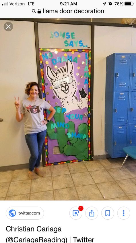 Llama Door Decorations Classroom, Llama Classroom Door Ideas, Llama Classroom Theme, Llama Bulletin Board, Panda Classroom, Llama Classroom, 2023 Classroom, Jungle Classroom, Door Bulletin Boards