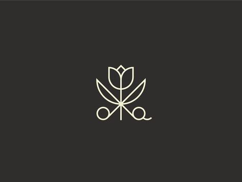 Logo For Beauty Salon, Hair Stylist Logo Design, Hairdresser Logo, Hair Logo Design, Flower Scissors, Minimal Flower, Barber Logo, Hair Stylist Logo, Hair Salon Logos