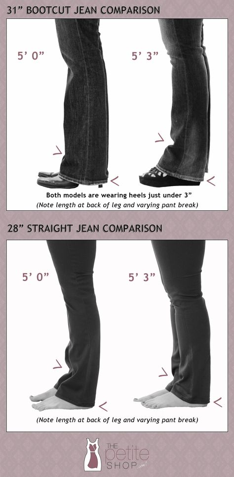 In case you were wondering, what a 31" #bootcut looks like on a 5' 0" vs 5' 3" gal, and a 28" straight leg looks like on the same!  #petitejeans #petitepants Heels With Bootcut Jeans, Biker Outfit, Petite Pants, Petite Jeans, Style Tips, Leg Warmers, Straight Jeans, Bootcut Jeans, Personal Style