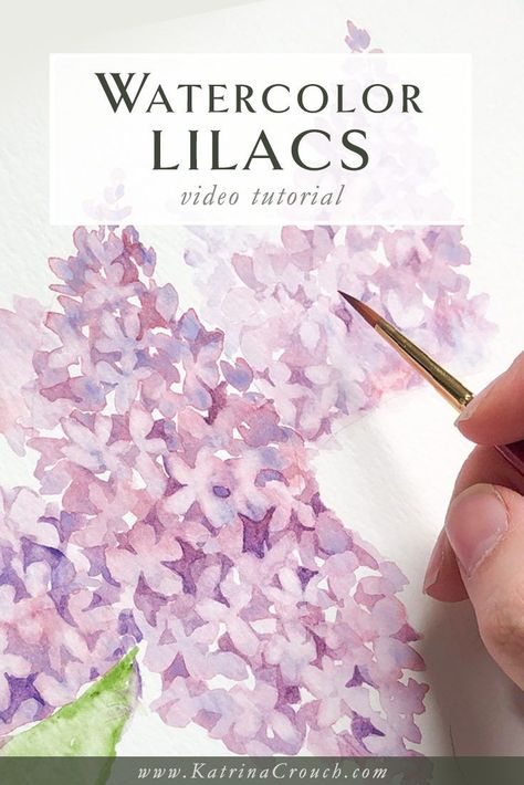 Watercolor Lilacs, Poppy Tutorial, Watercolor Realistic, Watercolor Iris, Landscape Tutorial, How To Watercolor, Peony Watercolor, Loose Watercolor Flowers, Watercolor Peony