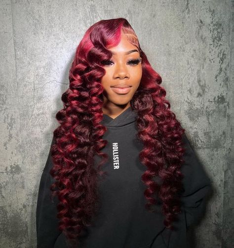 Frontal Lace Wig, Frontal Wig Hairstyles, Quick Weave Hairstyles, Frontal Hairstyles, Wig Lace, Hot Hair Styles, Burgundy Hair, Dope Hairstyles, Burgundy Lace