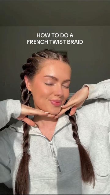 Grace Weston on Instagram: "let me know if this tutorial makes sense! 

#easyhairstyles #frenchtwist #braidstyles #twisthairstyles #brunettehair" How To Twist Hair Step By Step, How To Twist Hair, French Twist Braids, Rope Twist Braids, Braid Twist, Camera Girl, Twist Braid, Step By Step Hairstyles, Rope Twist