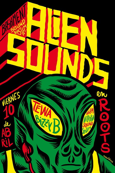 FLYERS PARA ROOTS REGGAE HOUSE (1) on Behance Reggae Poster, Rasta Art, Reggae Art, Reggae Festival, Typo Poster, Roots Reggae, Arte Alien, Type Inspiration, Matchbox Art