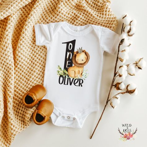 Boy's First Birthday Outfit Lion First Birthday Onesie | Etsy Lion First Birthday Party Boy, Lion Birthday Theme, Lion First Birthday, Lion Birthday Party, Safari 1st Birthday, First Birthday Onesie, 1st Birthday Onesie, Boys Birthday Outfits, Birthday Onesie