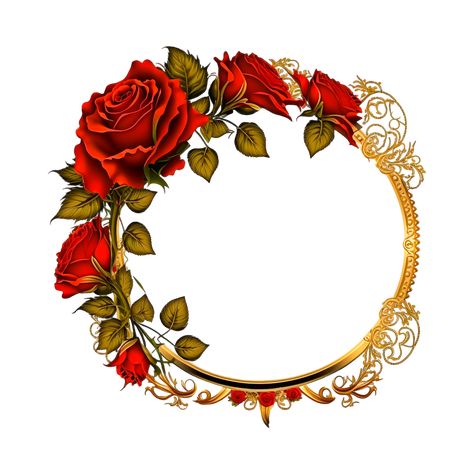 Red Flower Pictures, Flower Circle Frame, Circle Png, Red Rose Wreath, Flower Frame Png, Wreath Illustration, Creative Wreaths, Circle Frame, Flower Circle