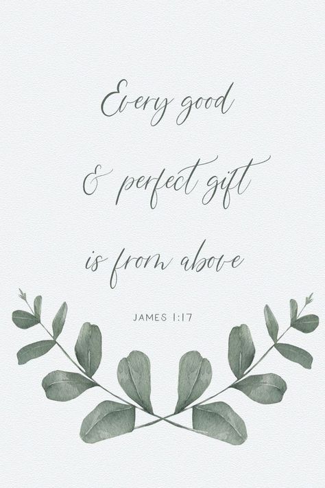 Spiritual Marriage, Bible Verse Nursery, Every Good And Perfect Gift, James 1 17, Nursery Decor Wall, Nursery Decor Wall Art, Bible Quotes Images, Powerful Bible Verses, Religious Wall Art