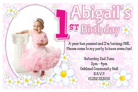 1st Birthday Invitations Ideas For Girl  for Andrew 1st Birthday Invitation Wording, Pooja Sree, First Birthday Invitation Cards, Invitation Message, Birthday Invitation Message, Girl Template, Birthday Party Invitation Wording, 23 Birthday, 100 Birthday