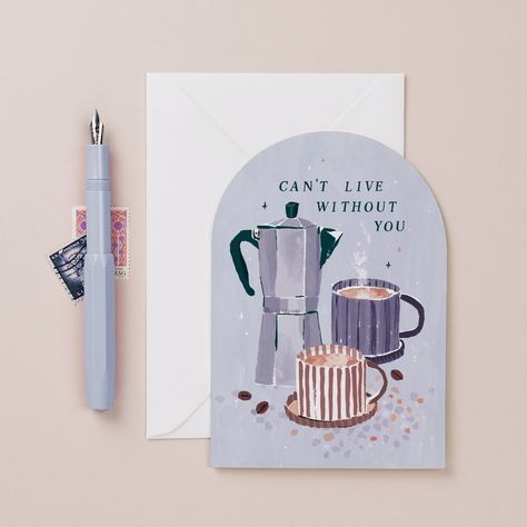 ☕️ Happy international coffee day ☕️ ~ Small business friends - what would we do without caffeine? ~ #coffee #internationalcoffeeday #caffeine Cant Live Without You, Painted Illustration, Arch Shape, Coffee Cards, Birthday Cards For Women, Living Without You, Luxury Card, Valentines Card, Love Anniversary