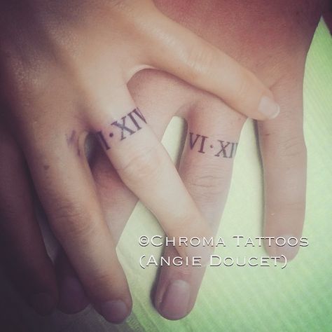 The Best Thing About These #weddingringtattoos doing White Wedding Is That Actually Came on the radio while I was doing them.  Lol #ringtattoo #chromatattooswindsor #windsorns #tattoo #tattoos #matchingtattoos #love #weddingring Tattoos Ring, Marriage Tattoos, Ring Tattoo Designs, Wedding Band Tattoo, Rings Tattoo, Tattoos Hand, Roman Numeral Tattoos, Wedding Ring Tattoo, Tattoo Wedding Rings