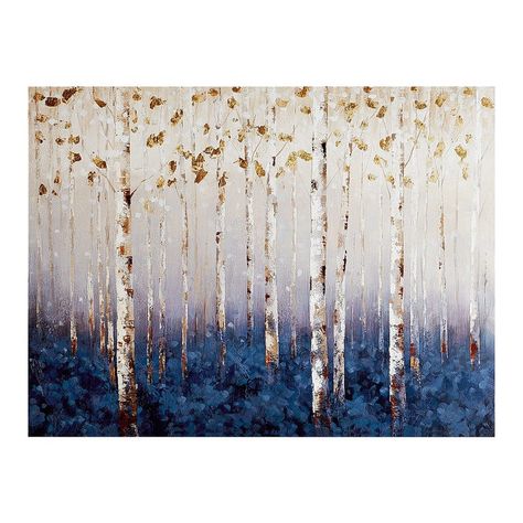 Midnight Birch Trees Wall Art Landscape References, Nature Canvas Painting, Oil Painting Artwork, Painting Knife, Birch Tree Art, Painting Metal, Butterfly Wall Decor, Birch Trees, Forest Landscape