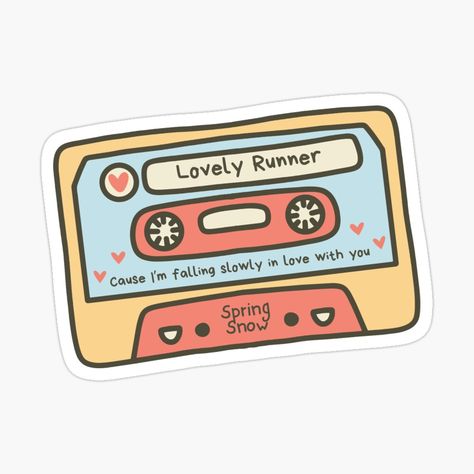 Get my art printed on awesome products. Support me at Redbubble #RBandME: https://www.redbubble.com/i/sticker/Lovely-runner-kdrama-spring-snow-cassette-tape-by-myskzhaven/161498328.EJUG5?asc=u Lovely Runner Stickers, Kdrama Stickers, Retro Pastel, Spring Snow, Tape Sticker, Lovely Runner, Cassette Tape, Aesthetic Stickers, Printable Stickers