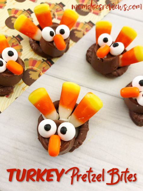 Easy Turkey Pretzel Bites #food #thanksgiving #turkey #pretzels #funfood Thanksgiving Turkey Cookies, Rolo Pretzels, Chocolate Turkey, Easy Treats To Make, Turkey Cookies, Easy Turkey, Thanksgiving Treats, Fun Snacks For Kids, Chocolate Covered Pretzels