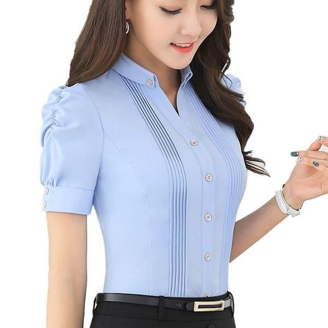 Female Shirt Designs, Casual Top Designs, Fashion Blazer Outfits, 50 Blouse Designs, Office Tops, Formal Blouses, Lady Office, Curvy Pants, Chiffon Shirt Blouse