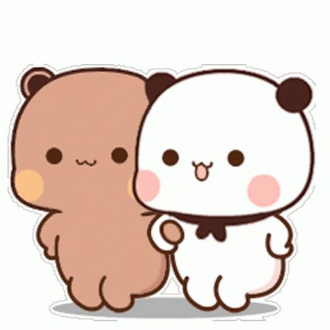 Bubu Dudu Dance Gif, Bubududu Panda Gif, Bubu Dudu Dance, Dudu Bubu Gif, Calin Gif, Panda And Bear, Panda Gif, Peach And Goma, Bear Gif