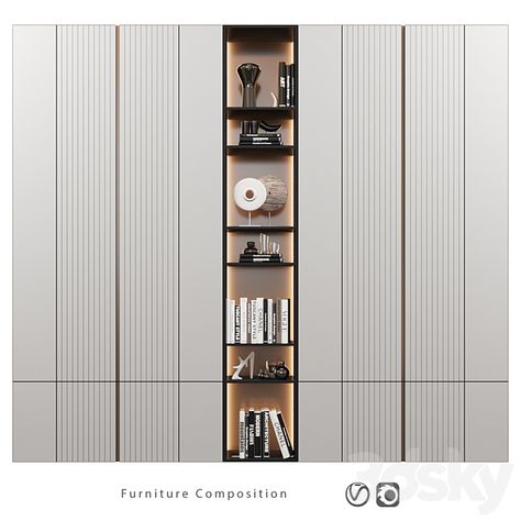 Furniture composition | 356 - Wardrobe & Display cabinets - 3D model Classic Storage Cabinet, Bedroom Display Cabinet, Wardrobe Display, Bedroom Display, Wardrobe Wall, Wardrobe Design Modern, Bedroom 2024, Luxury Closets Design, Wardrobe Cabinet