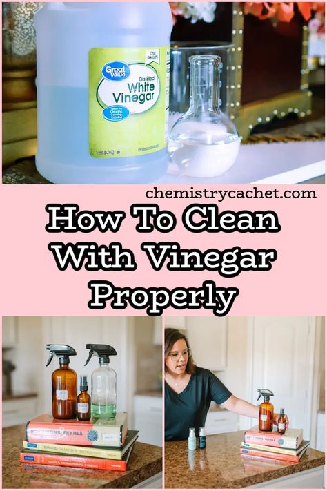 Do you use vinegar around your home? While it has important uses, it is often used wrong causing damage to surfaces which will cost you money in the long run. Learn from a chemist how to use vinegar properly! Vinegar Cleaning Hacks, Clean With Vinegar, Vinegar Cleaning Spray, White Vinegar Cleaning, Natural Recipes, Garden Remedies, Vinegar Uses, Cleaning Blinds, Eco Friendly Cleaning Products