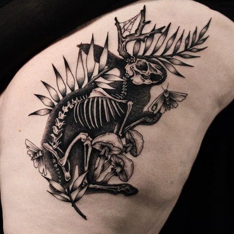 A jackalope tattoo is a fun and unique choice for anyone who loves a mix of folklore and fantasy. The jackalope, a blend of a jackrabbit and an antelo... Jackalope Skeleton, Jackalope Skull, Septum Tattoo, Jackalope Tattoo, Deck Painting, Barcode Tattoo, Octopus Tattoos, Bear Tattoos, Eagle Tattoos