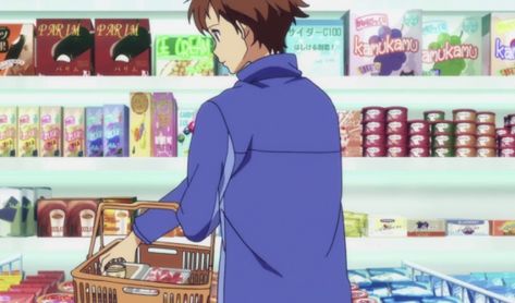 Anime Supermarket, Pose Manga, Anime Food, Anime