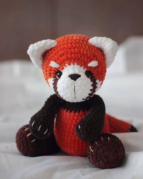 Red Panda Crochet Pattern Free, Crochet Red Panda Pattern Free, Red Panda Crochet, Red Panda Crochet Free Pattern, Crochet Red Panda Pattern, Red Panda Crochet Hat, Red Fox Crochet Pattern Free, Panda Pillow Crochet Pattern, Red Panda