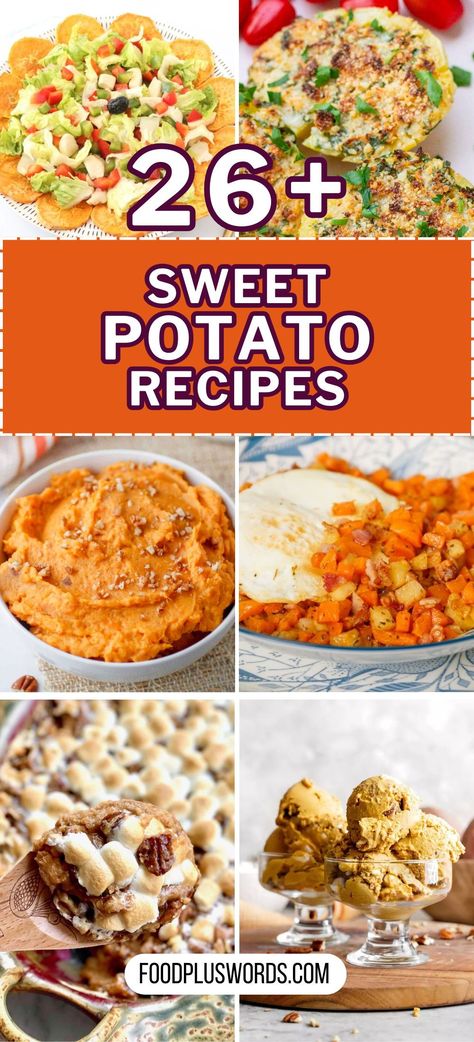 Try making these yummy sweet potato recipes that are easy to make and full of flavor. From crispy fries to comforting soup, there's something for everyone. Try baking sweet potatoes for a healthy side dish or make a simple casserole for dinner. With these tasty recipes, you'll love sweet potatoes even more. Potatoe And Sweet Potato Recipes, What Can I Do With Sweet Potatoes, Recipes Using Yams, Sweet And White Potato Recipes, Sweet Potato Dressing, Sweet Potato Casserole Nut Free, Savory Sweet Potatoes Recipes, Sweet Potato Baking Recipes, What To Do With Sweet Potatoes