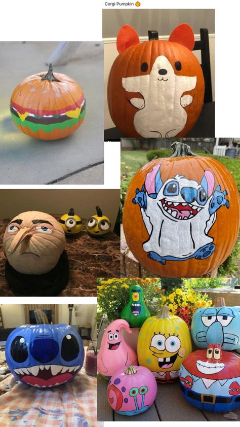 Inspo Pumkin Paintings Idea Cute, Cute Painted Pumpkin Ideas, Pumpkin Painting Ideas, Painted Pumpkin, Pumpkin Ideas, Pumpkin Painting, Carving Ideas, Painting Inspo, Painted Pumpkins