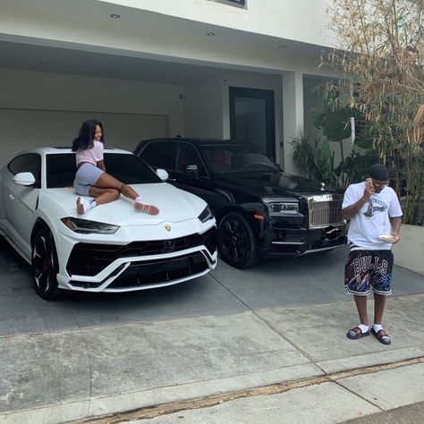 His And Her Cars Relationship Goals, His And Hers Cars, Goals Couple, Car Luxury, Luxury Couple, Black Relationship Goals, Me And Bae, Lux Cars, Bae Goals