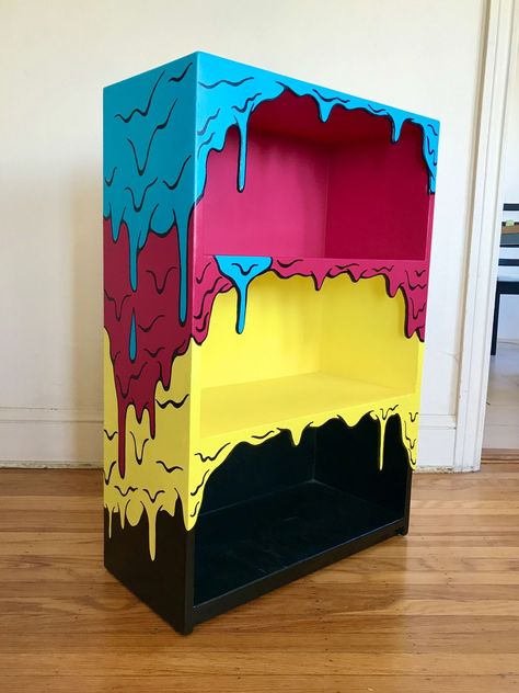 Weird Furniture, Dripping Paint, Custom Painted Furniture, Hang Wall Art, Funky Decor, How To Hang, My Apartment, Funky Furniture, Cute Room Decor