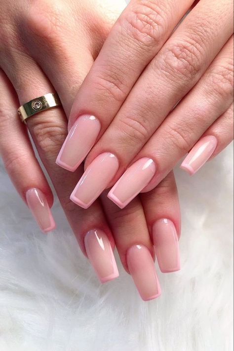 Nude Pink Acrylic Nails Designs, Pink Ballerina Nails, Pink Nails 2023, Nails Nude Color, Pink Nails Coffin, Sqaure Nails, Ballerina Acrylic Nails, Elegant Touch Nails, Soft Pink Nails