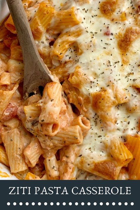 Ziti Recipes With Cream Cheese, Cheesy Ziti Pasta Casserole, Easy Pasta With Cream Cheese, Dinners With Spaghetti Sauce, Pasta Dishes Easy Simple, Creamy Pasta Casserole, Creamy Pasta With Cream Cheese, Cream Cheese And Pasta Recipes, Alfredo And Red Sauce Pasta Bake