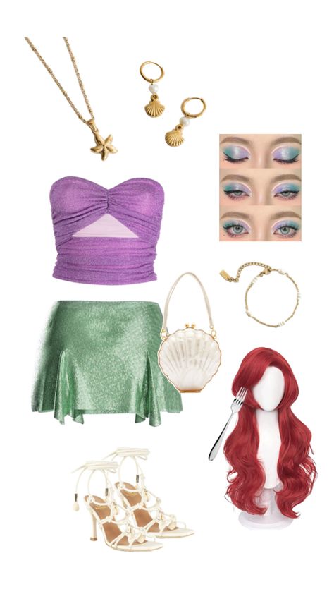 Halloween Costumes Ariel, The Little Mermaid Halloween Costume, Little Mermaid Halloween Costume, Ariel Halloween, Ariel Halloween Costume, Mermaid Halloween Costume, Halloween Costume Idea, Mermaid Halloween, College Halloween