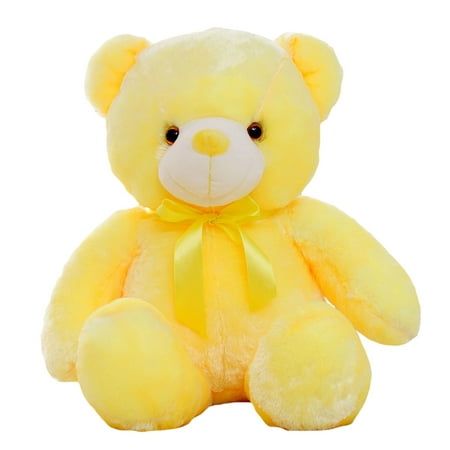 Not only is it a toy that gives fun time and releases all the stress and worry, but also this plush doll will be novelty gifts for birthday, Valentines Day, Christmas, or a surprise for your child or friend. Specifications: Category: Dolls Material: Plush + PP cotton Color: White/ Pink/ Blue/ Yellow Shape: Cartoon bear Lighting Color: Colorful Power Supply: 3 * AA Batteries (Not included) Height: 30cm/ 11.81inches Style: Fashionable/ Cute/ Lovely Occasion: Daily/ Home Decoration/ Gifts Features: Shape Cartoon, Bear Pillow, Soft Stuffed Animals, Gifts For Birthday, Soft Teddy, Soft Teddy Bear, Bear Decor, Teddy Bear Stuffed Animal, Pink Blue Yellow