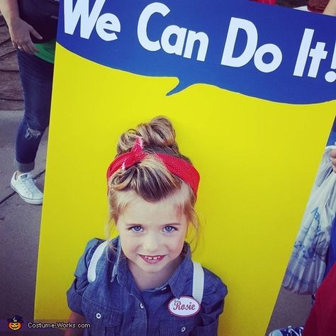 Rosie The Riveter Costume, Costume Works, Halloween Costume Contest, Rosie The Riveter, Costume Contest, We Can Do It, Diy Costumes, Costume Halloween, Kids Costumes